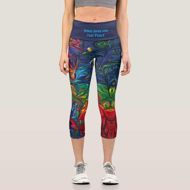 Leggings Capri Personnalisé | LA PAIX RÉELLE DE JÉSUS | Impressio (Recto)