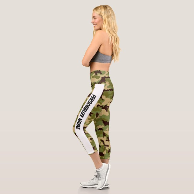 Leggings Capri PERSONNALISER LE Camouflage Vert DE L'Armée (Gauche)