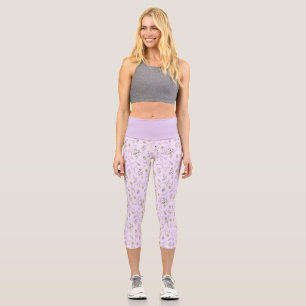 Leggings Capri Petit Pastel Floral Violet