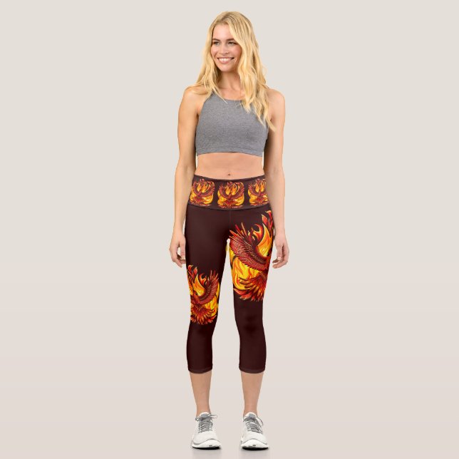 Leggings Capri Phoenix mythologique immortelle Créature (Recto)