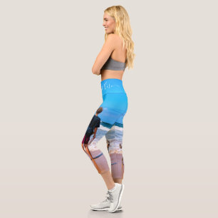 Leggings Capri Photo et texte personnalisés - Votre propre desig