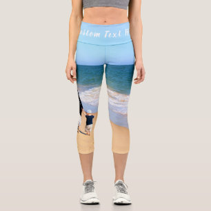 Leggings Capri Photo et texte personnalisés - Votre propre desig