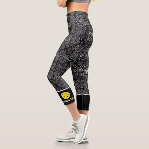 Leggings Capri Pickleball Print Paisley Bandana Ajouter du texte 
