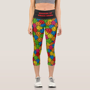 Leggings Capri Pickleball Yoga Warrier Up Smack Down