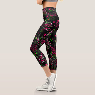 Leggings Capri Pinceau moderne abstrait éclaboussé de manière élé