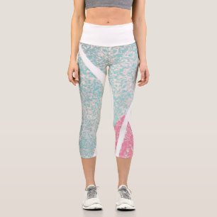 Leggings Capri Plage/côte vagues abstraites