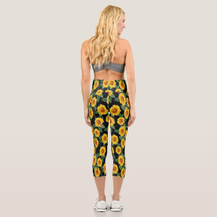 Leggings Capri Plaisir de tournesol baisé au soleil - Flore trans