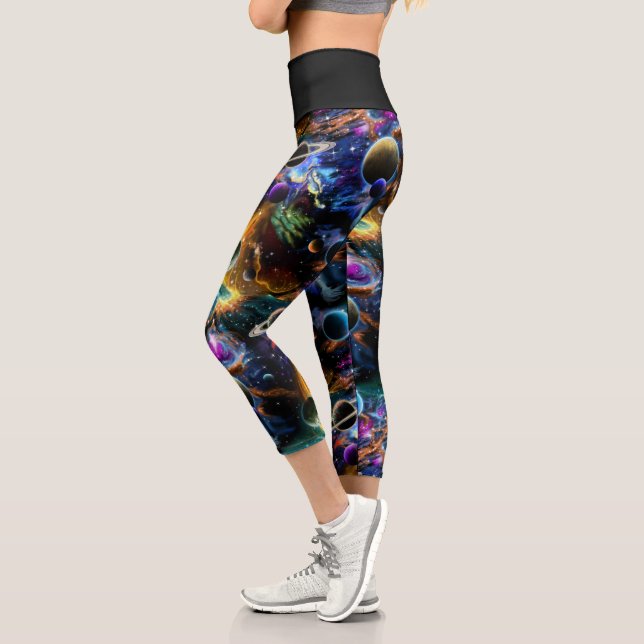 Leggings Capri Planètes et étoiles de Galaxy (Gauche)