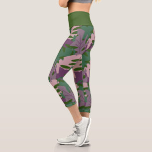 Leggings Capri Plante de verdure à feuille de Monstera  