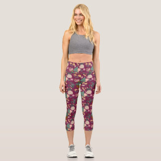 Leggings Capri Plantes intérieurs d'été violet