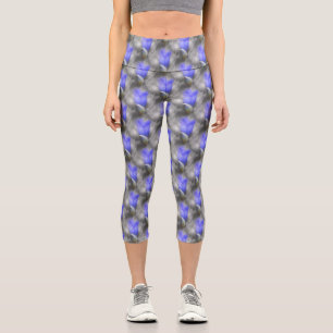 Leggings Capri Plaques Blue Gentian