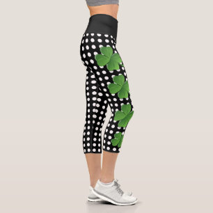 Leggings Capri Point blanc noir blanc Jour de la Saint Patrick ve