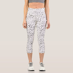 Leggings Capri Points dalmatiens, Points dalmatiens, Noir et Blan