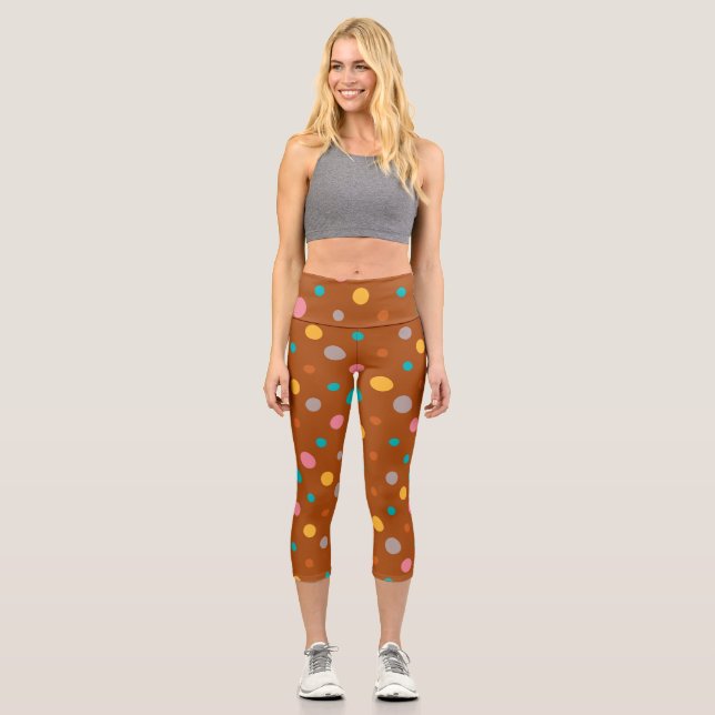 Leggings Capri Points d'aquarelle multicolores 7 (Recto)