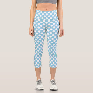 Leggings Capri Pois Bleus, Motif Pointe Polka, Points, Pointe