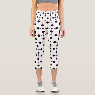Leggings Capri Pois noirs, Motif à points Polka, points, pointill