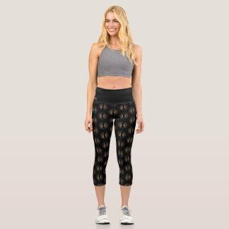 Leggings Capri Polka Radio Logo High Waisted Capris