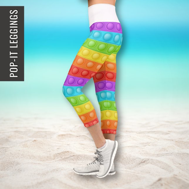Leggings Capri Pop-it coloré Sport actif Stretch Pilates Yoga (Créateur téléchargé)