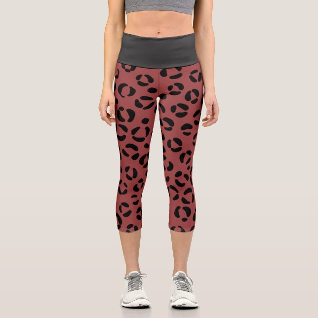 Leggings Capri Poster de animal de Bourgogne (Recto)