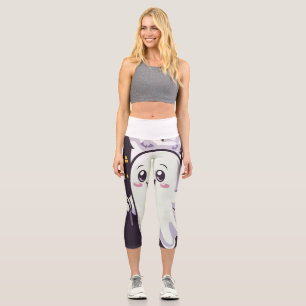 Leggings Capri Poster mignon Ghoost avec une torsion joueuse