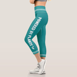 Leggings Capri Powered by plante Vegan plaine turquoise minimal