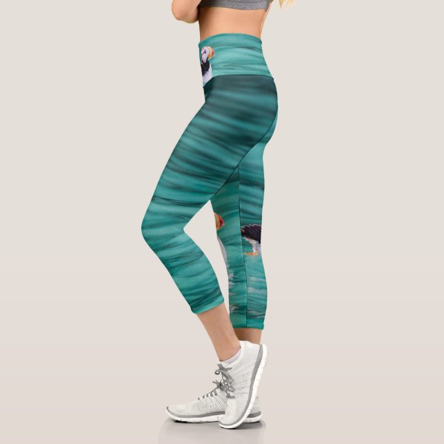 Leggings Capri Puffin In Resurrection Bay, Alaska (Gauche)