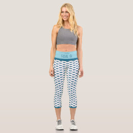 LEGGINGS CAPRI PURR BABY "BLUE" CUSTOM HIGH-WAISTED CAPRI PANTS