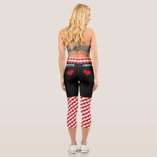 Leggings Capri Queen of Hearts Rouge & Blanc - tendance Love /mod