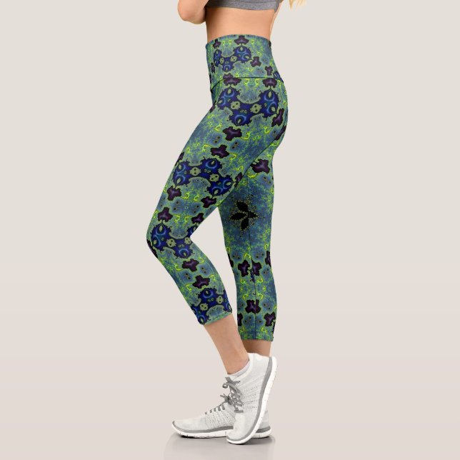 Leggings Capri Radiant Fractal Symphony (Gauche)