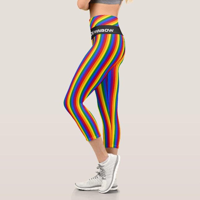 Leggings Capri Rainbow Flag & Pride, communauté LGBT /stripes Wea (Gauche)