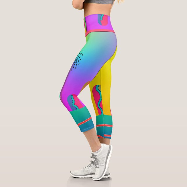 Leggings Capri Rainbow Geo Bold Small (Gauche)