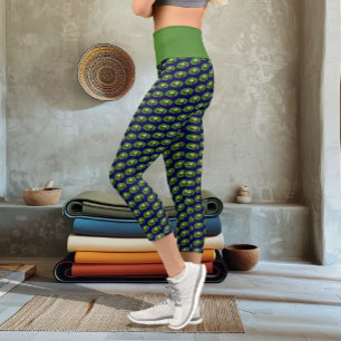 Leggings Capri Rainette verte américaine sur nénuphar