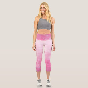 Leggings Capri Rayures dégradées rose pâle   