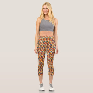 Leggings Capri Réseau de triangles multicolores