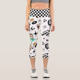 Leggings Capri Retro Pop Art Style 1950s Style Graphics