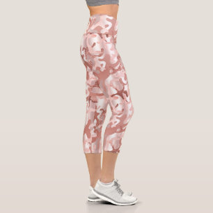 Leggings Capri Rose métallique Parties scintillant d'or Camo en