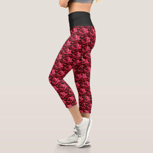 LEGGINGS CAPRI ROSES PARFAITEMENT ROUGES CAPRI LEGINGS