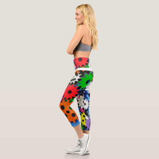 Leggings Capri roues dentées colorées Conception