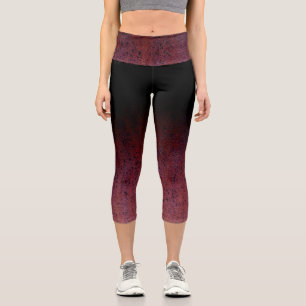 Leggings Capri Rouge Brown Noir Ombre Rouille Métal Patina
