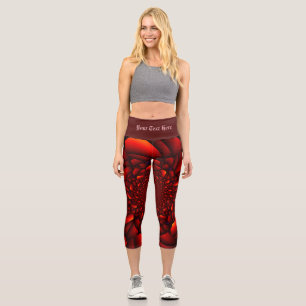 Leggings Capri Rouge noir Pétale