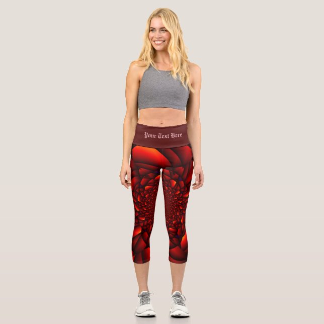 Leggings Capri Rouge noir Pétale (Recto)