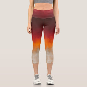 Leggings Capri Rouge Orange gris blanc foncé rustique