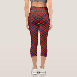 Leggings Capri Routhven tartan rouge vert bleu plaid