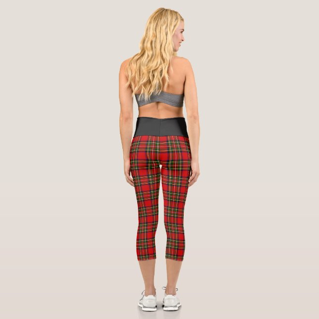 Leggings Capri Royal Stewart Clan Tartan Plaid (Verso)