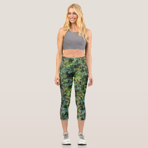 Leggings Capri Serene Green Ivy Wall Suspendre Vins Plantes Feuil