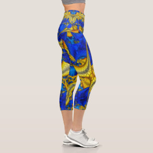 Leggings Capri Serpentine Sapphire Blue Avatar Leggger Hiphugger 