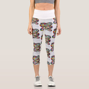 Leggings Capri Serpents colorés Capris haut taille