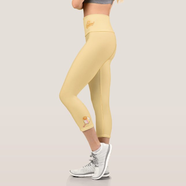 Leggings Capri Serving Up Sunshine - Sunny Yellow Pickleball Life (Gauche)