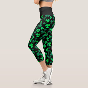 Leggings Capri Shamrock Clover Irlande Irlandais tendance Vert & 