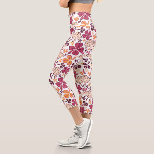 Leggings Capri Shamrock Motif de Clover rouge Saint Patrick`s Day